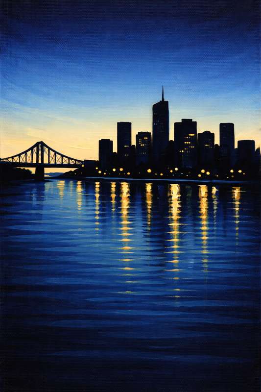 Brisbane City Lights - Paint and Sip - Saturday 8 August 6pm-8pm