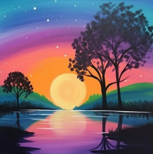 Rainbow Sunset painting